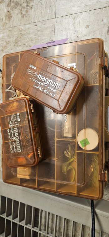Plastic Tackle Boxes, Crankbaits, Spinnerbaits, and Jigs