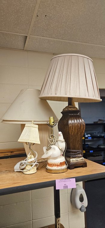 Ceramic and Wood-Tone Electric Table Lamps