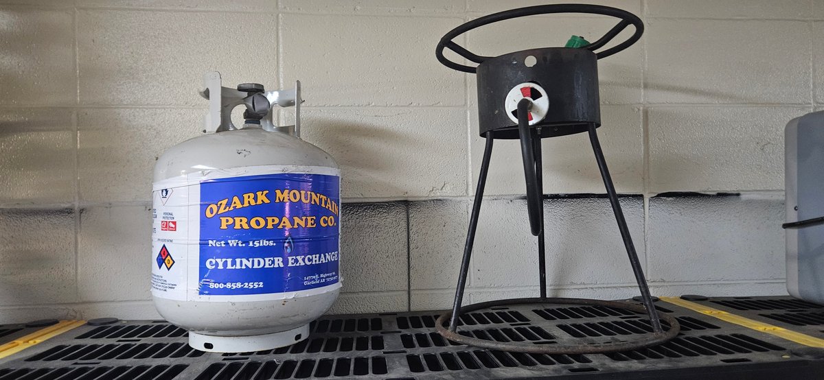 Propane Cylinder and Outdoor Burner Stand