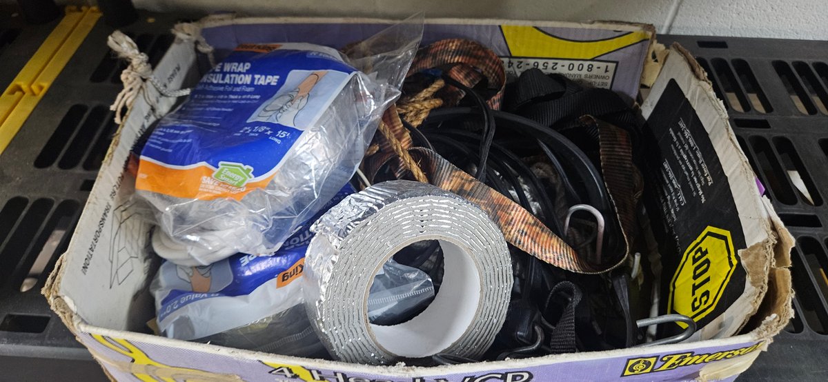 Pipe Wrap Insulation Tape, Tie-Down Straps, and Bungee Cords