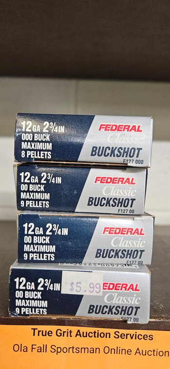 (4) Federal Classic 12 Gauge Buckshot Ammunition Boxes