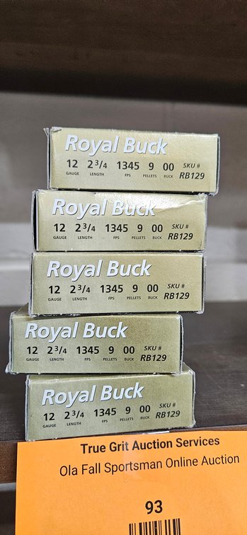 (5) Royal Buck 12 Gauge 00 Buckshot Ammunition