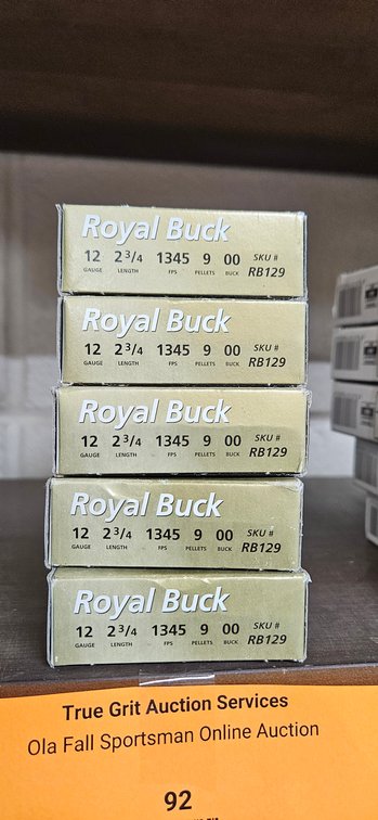(5) Royal Buck 12-Gauge 00 Buckshot Ammunition Boxes