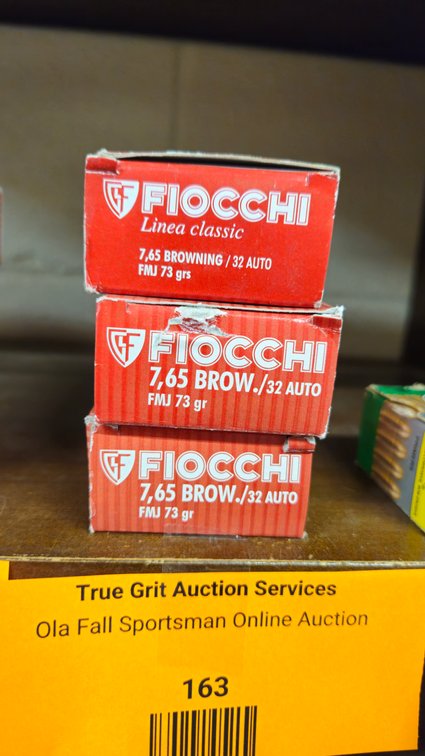 Fiocchi 7.65 Browning / 32 Auto FMJ Ammunition Boxes