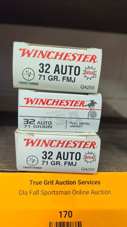 Winchester 32 Auto 71 Grain FMJ Ammunition