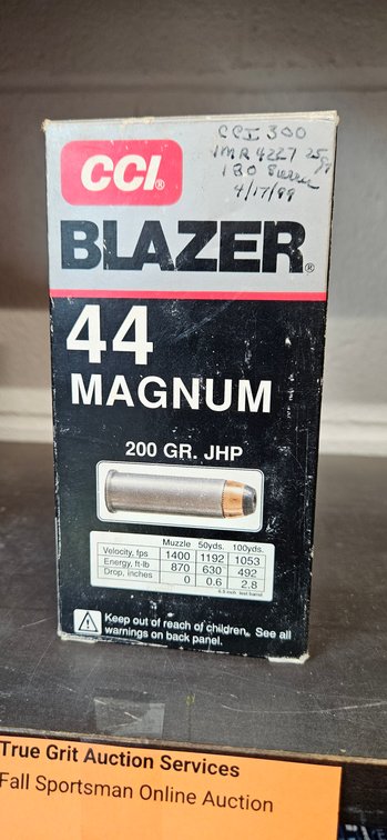 CCI Blazer 44 Magnum 200 GR. JHP Ammunition Box