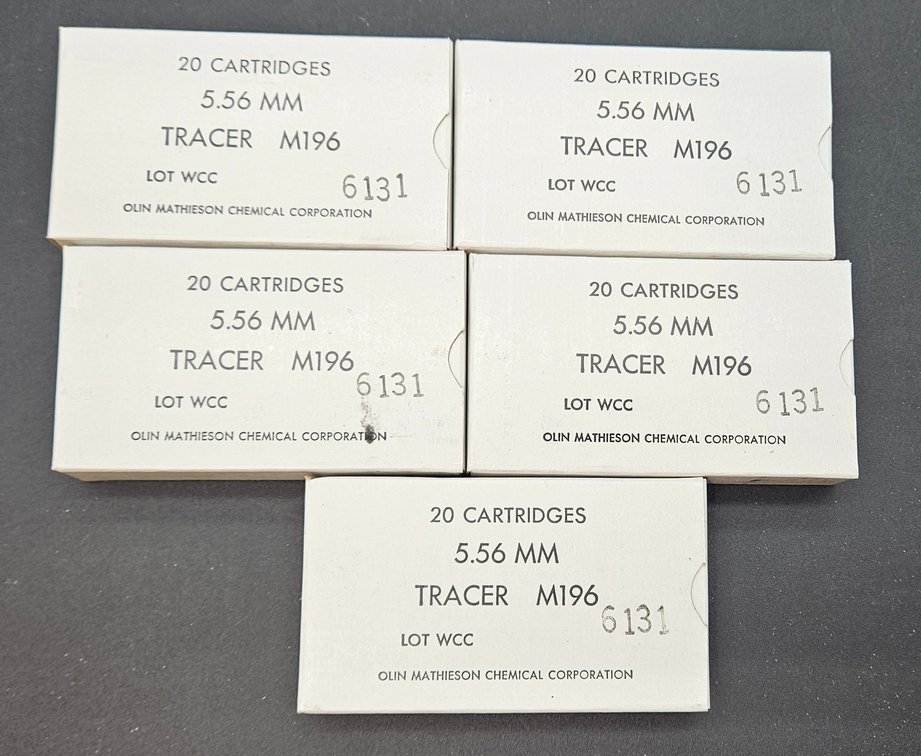 Olin Mathieson 5.56 mm M196 Tracer Ammunition