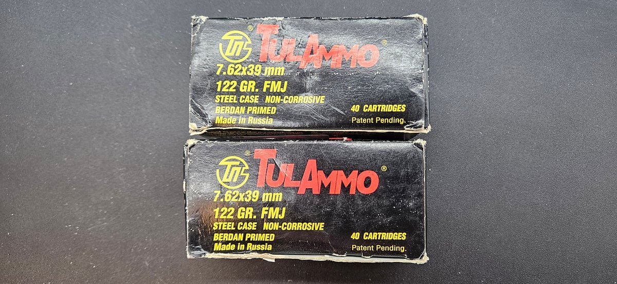 TulAmmo 7.62x39mm 122 GR. FMJ Steel Case Ammunition