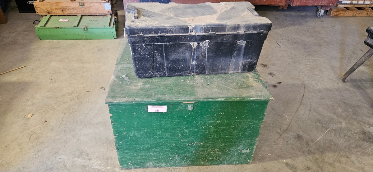 Wooden Storage Chest and Plastic Storage Trunk