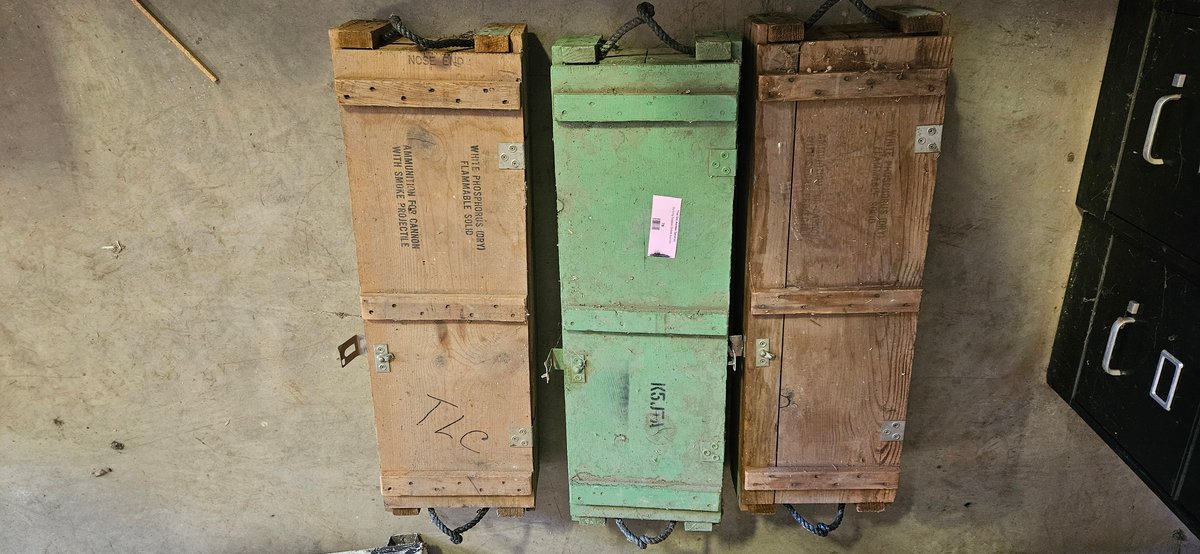 Wooden Military Ammunition Crates with Rope Handles