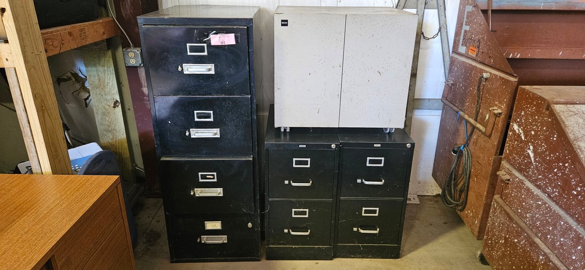 Metal Filing Cabinets and Two-Door Storage Cabinet