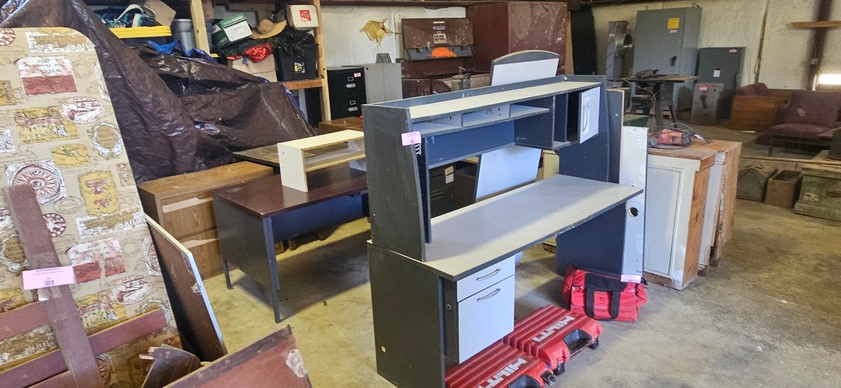 Office Desks, Filing Cabinet, and Typewriter Desk