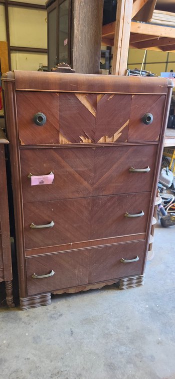 Art Deco Waterfall Four-Drawer Dresser