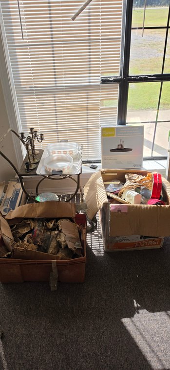 Metal Rolling Cart, Candelabras, Bakeware, and Housewares