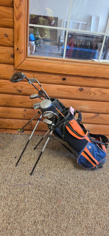 Two Junior Golf Stand Bags and Youth Golf Clubs
