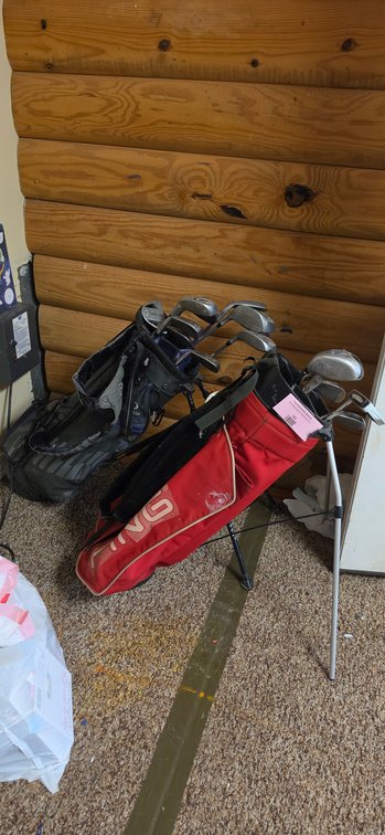 Golf Stand Bags with Drivers, Irons, and Putters