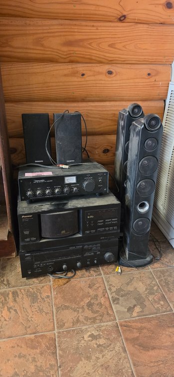 Stereo Components, Amplifier, Receiver, and Speakers