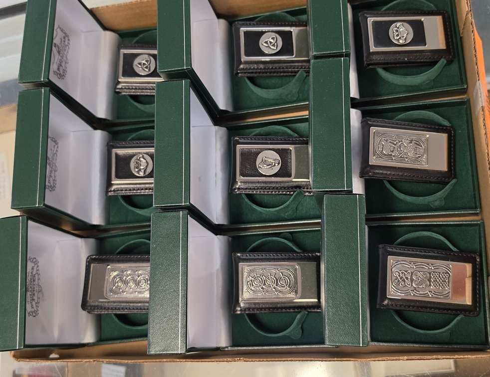 Mullingar Pewter Celtic Leather Money Clips