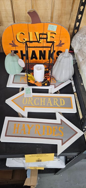 Autumn Home Decor Signs, Lantern, and Pumpkins