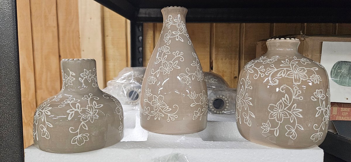 temp-tations by Tara Floral Lace Ceramic Vases