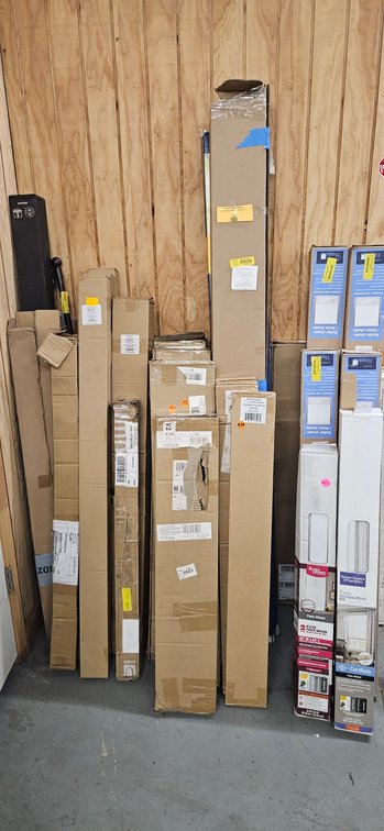 Assorted Window Blinds, Drapery Rods, and Solar Shades