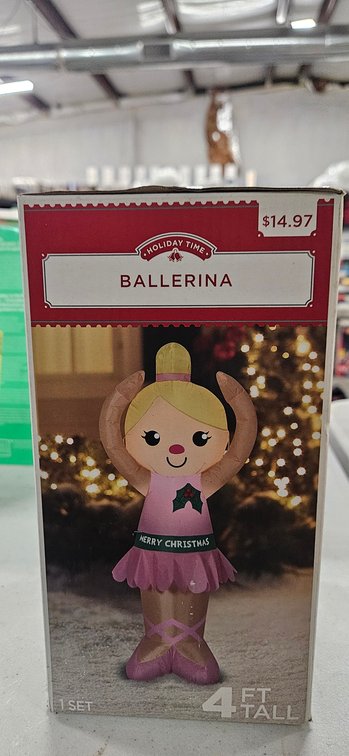 Holiday Time 4 Ft Ballerina Christmas Inflatable