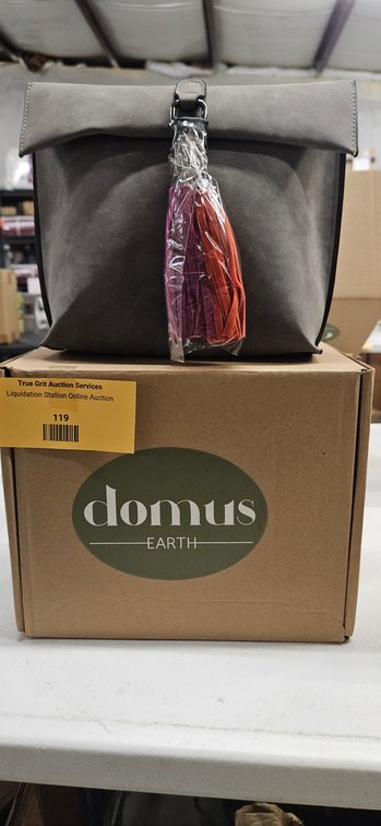 domus EARTH Faux-Suede Fold-Over Bag with Woven Strap