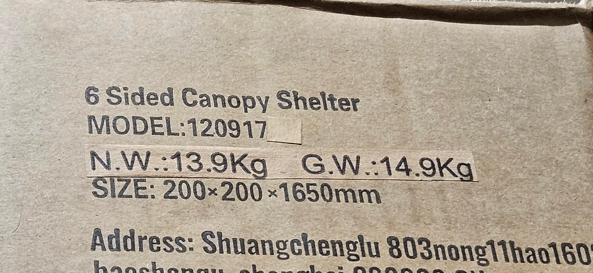 VEVOR Model 120917 6 Sided Canopy Shelter