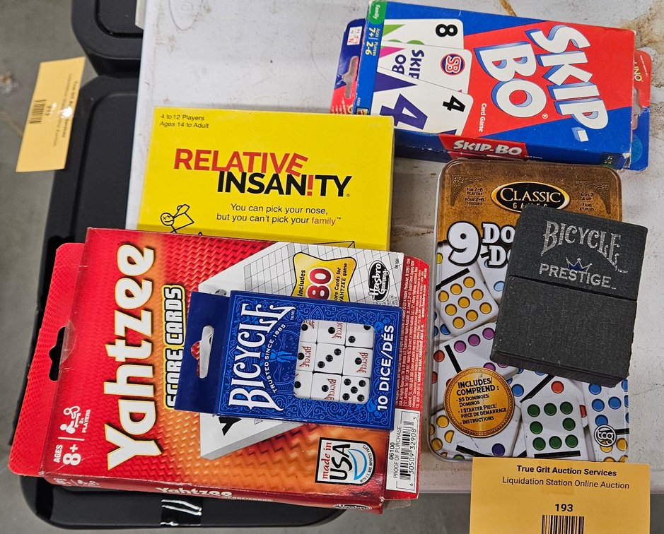 Card Games, Double 9 Dominoes, and Bicycle Dice