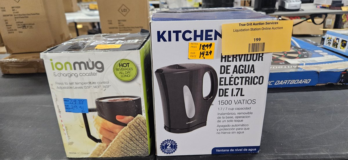 Heated Mug with Charging Coaster and 1.7L Electric Kettle