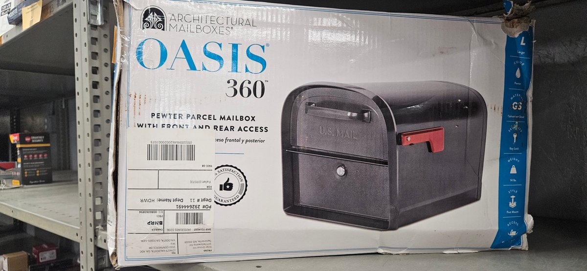 Architectural Mailboxes Oasis 360 Pewter Parcel Mailbox