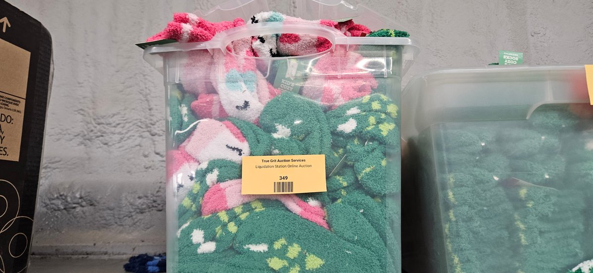 Kids Cozy Socks in Clear Plastic Storage Bin