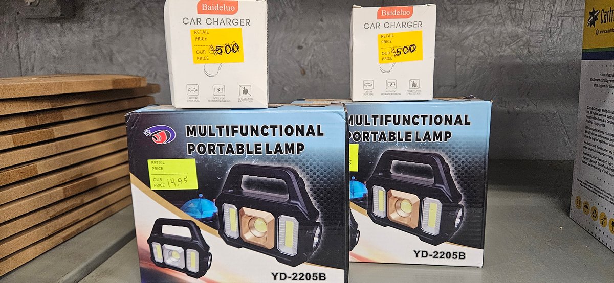 Car Chargers and Multifunctional Portable Lamps
