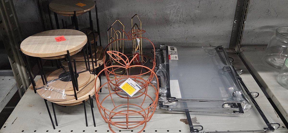 Wooden Risers, Wire Baskets, and Shelf Organizers