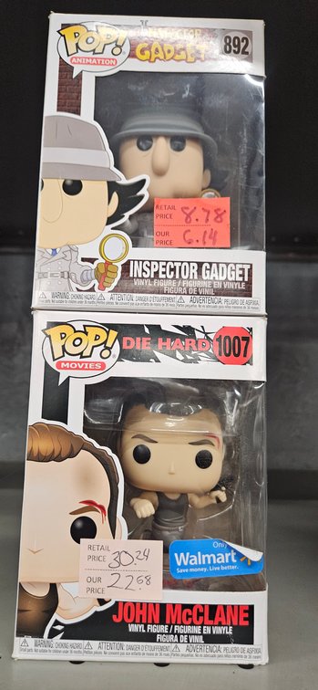 Pop! Inspector Gadget 892 and John McClane 1007 Vinyl Figures