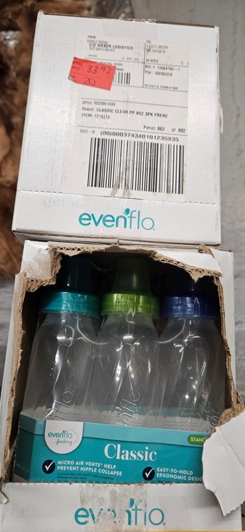 Evenflo Classic 8 oz Plastic Baby Bottles, 3-Pack