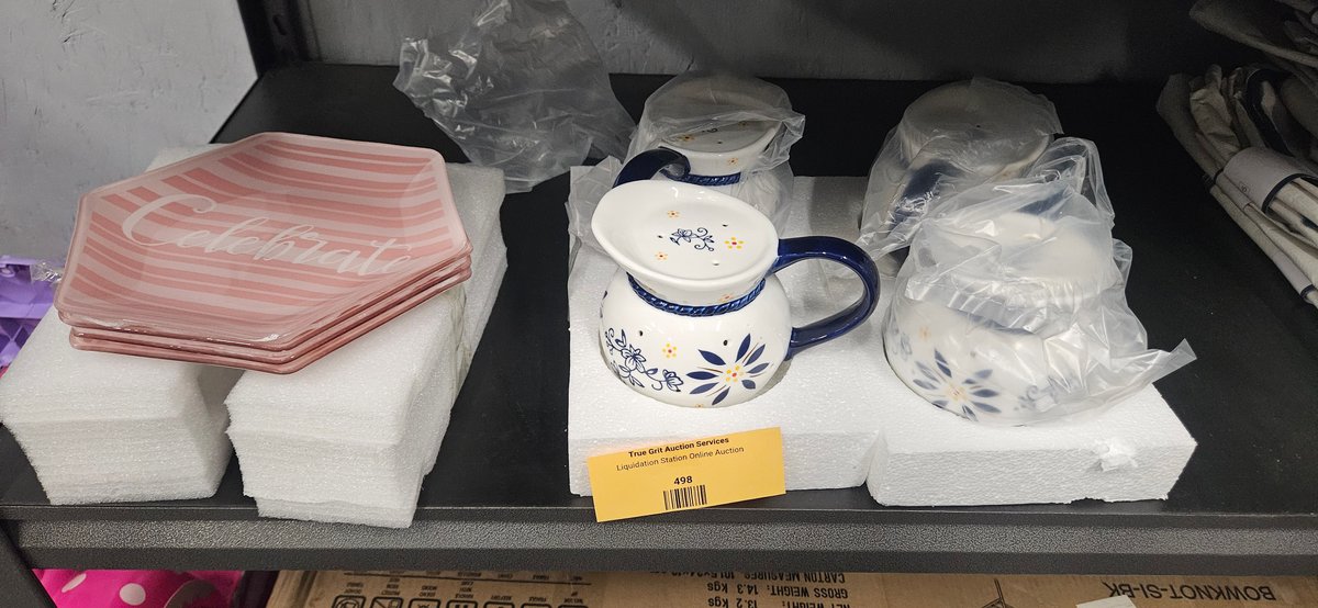 Ceramic Floral Server Set and Celebrate Plates