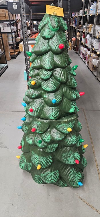Blow Mold Christmas Tree with Multicolor Bulb Inserts