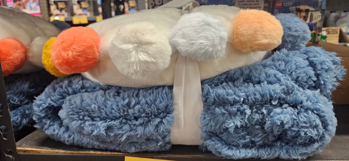 Plush Pom-Pom Cushion and Plush Throw Blanket Set