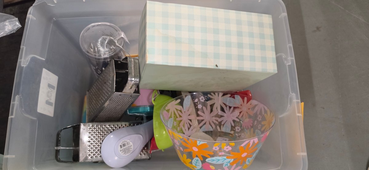 Metal Box Graters, Colander, Floral Bowl, and Kitchen Utensils