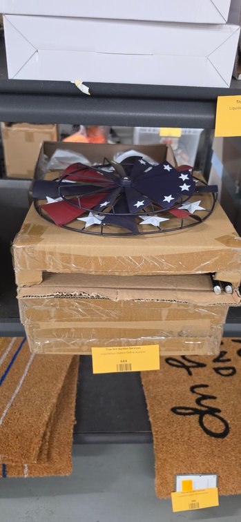 3 Patriotic Metal Kinetic Wind Spinners with Mounting Poles