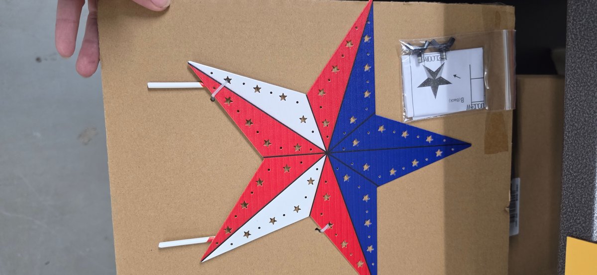 4 Patriotic Star Yard Sign, Metal Welcome Stake, and Boxes