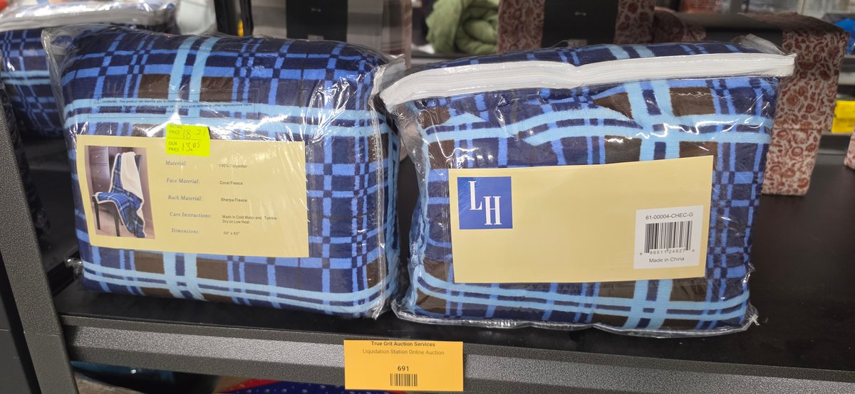 LH Plaid Sherpa Fleece Throw Blankets, 50 x 60 in