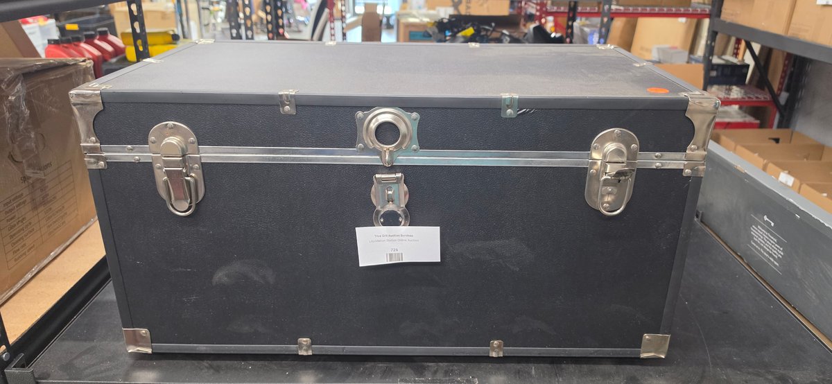 Black Rolling Hard Storage Trunk with Caster Wheels