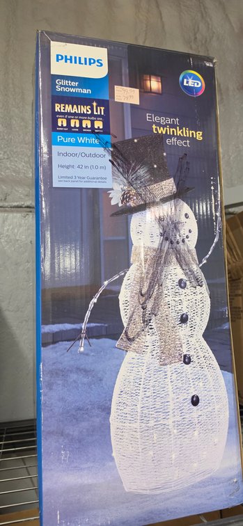 Philips 42 in Pure White LED Glitter Snowman