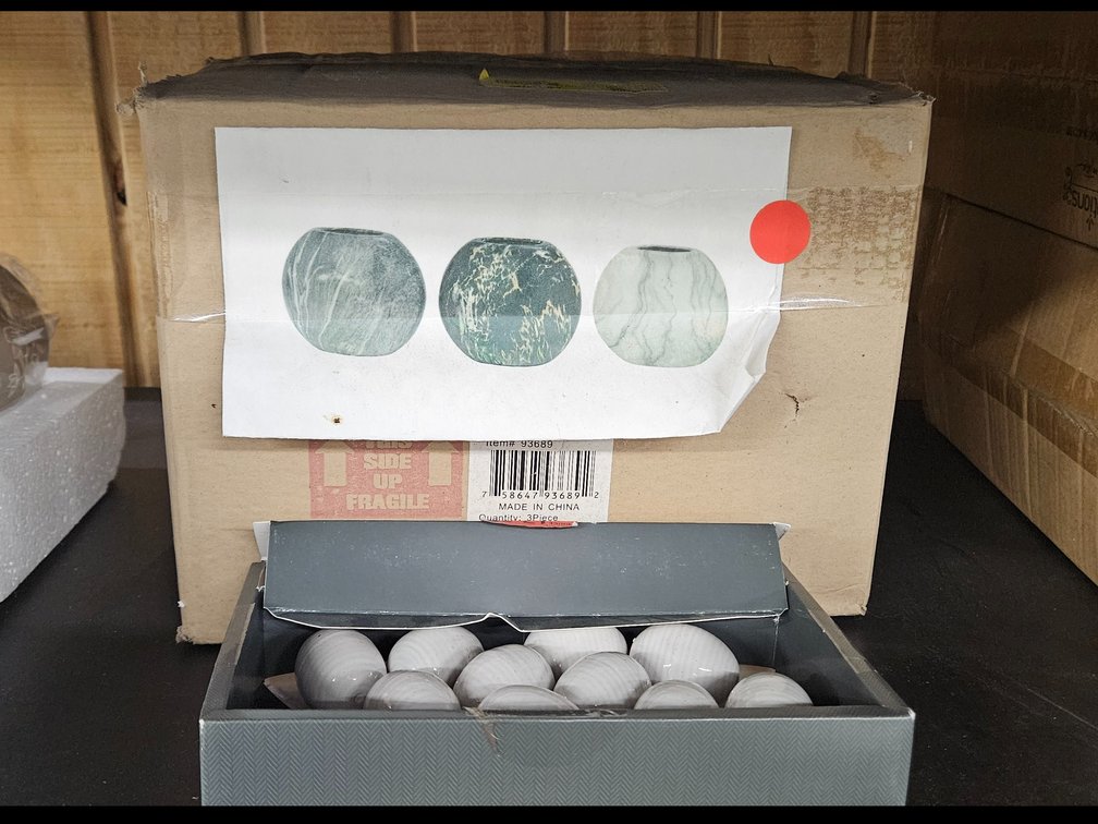 Ceramic Vase Assortment and Stoneware Egg Fillers