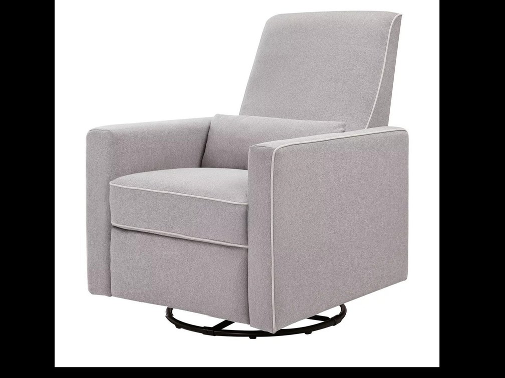 DaVinci Piper Recliner in Grey with Cream Piping