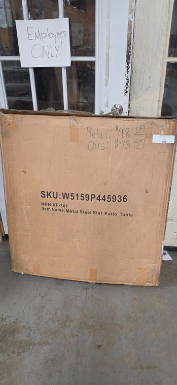 Model KF-301 Metal Steel Slat Patio Table