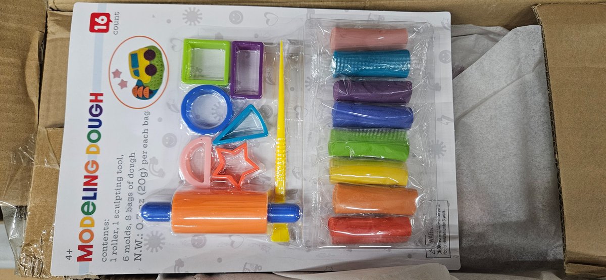 Box of 16-Piece Modeling Dough Playset