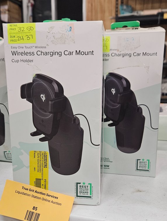 2 Easy One Touch Wireless Charging Cup Holder Car Mount